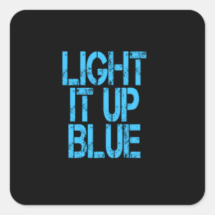 Adesivo Quadrado Luz do autismo ele acima da consciência azul do