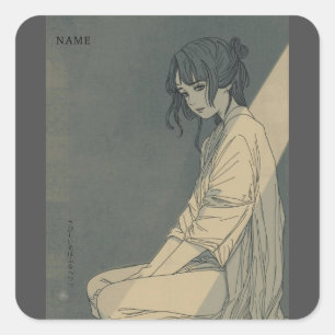 Adesivo Quadrado Luz Trêmula de Sakutaro Hagiwara Kanji