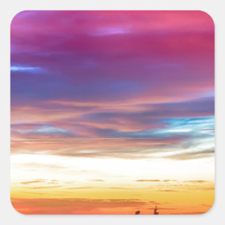 Adesivo Quadrado Luzes da cidade Vista do nascer do sol de Rollins