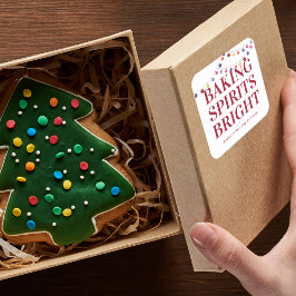 Adesivo Quadrado Luzes de Cordas Brilhantes de Espíritos Feriados