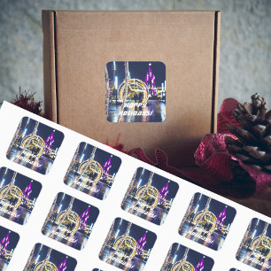 Adesivo Quadrado Luzes de Natal