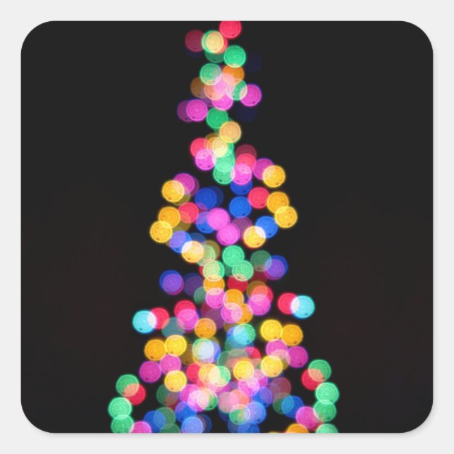 Adesivo Quadrado Luzes de Natal Desfocadas (Frente)