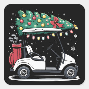 Adesivo Quadrado Luzes de Natal para Carrinho de Golfe Árvore de Na