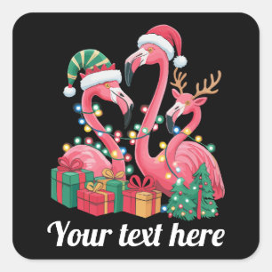 Adesivo Quadrado Luzes de Natal Personalizadas de Palmeira de Natal