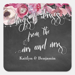 Adesivo Quadrado Luzes de quadro abrem abraços e beijos de nós