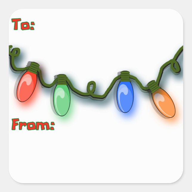 Adesivo Quadrado Luzes italianas coloridas festivas do feriado (Frente)