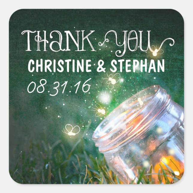 Adesivo Quadrado luzes noturnas velas de casamento (Frente)