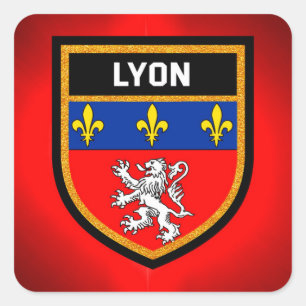 Adesivo Quadrado Lyon Flag