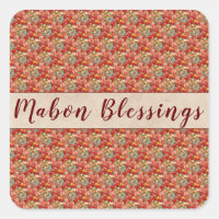 Mabon Blessings Autumn Equinox no Burgundy Floral