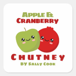 Adesivo Quadrado Maçã e chutney de amora
