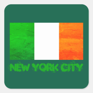 Adesivo Quadrado Maçã Grande, Raízes Irlandesas - Bandeira da Irlan