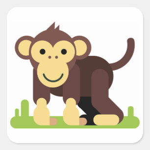 Adesivo Quadrado Macaco