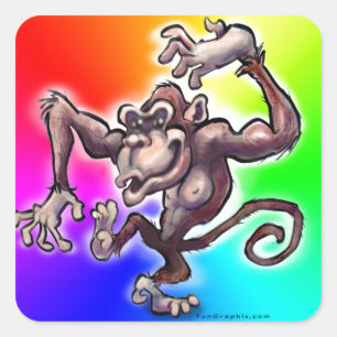 Adesivo Quadrado Macaco bobo