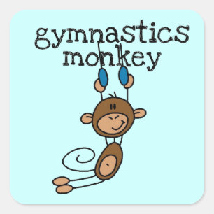Adesivo Quadrado Macaco de Ginástica