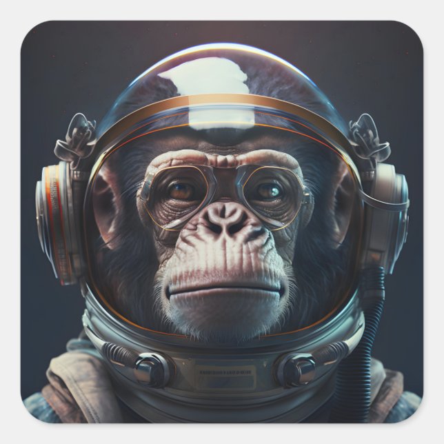 Adesivo Quadrado Macaco Espacial (Frente)