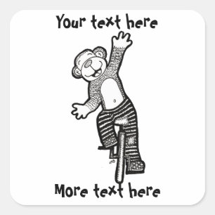 Adesivo Quadrado Macaco ilusório do Unicycle