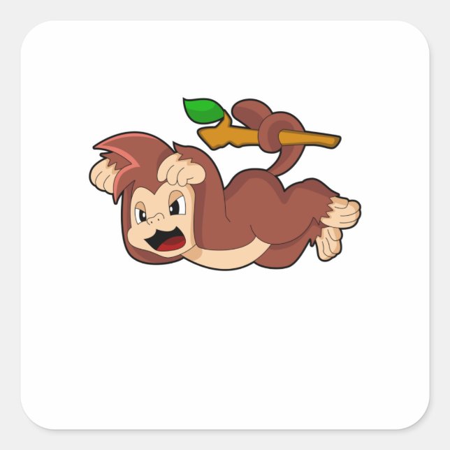 Adesivo Quadrado Macaco itinerante (Frente)