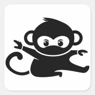 Adesivo Quadrado Macaco Ninja