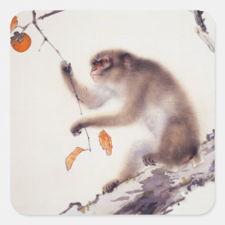 Adesivo Quadrado Macaco numa Árvore Persimmon