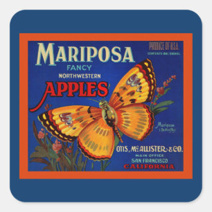 Adesivo Quadrado Maçãs de Mariposa