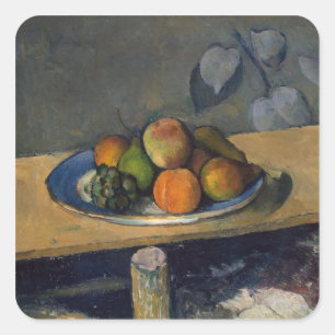 Adesivo Quadrado Maçãs de Paul Cezanne  , peras e uvas, c.1879