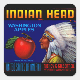 Adesivo Quadrado Maçãs principais indianas de Washington