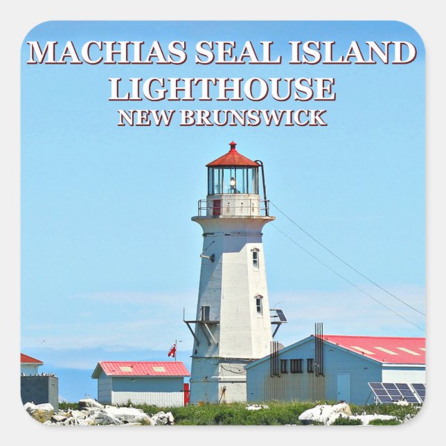 Adesivo Quadrado Machias Seal Island Lighthouse, Canadá Stickers (Frente)