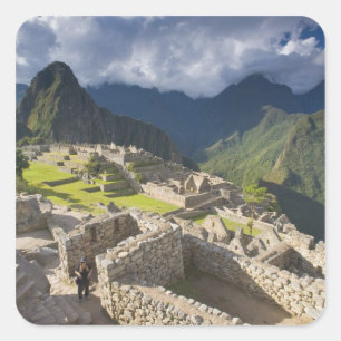 Adesivo Quadrado Machu Picchu, ruínas antigas, patrimônio mundial U