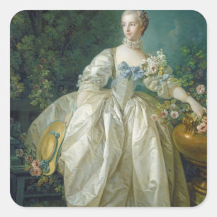 Adesivo Quadrado Madame Bergeret, c. 1766 (óleo na canvas)
