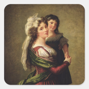 Adesivo Quadrado Madame Rousseau e sua filha, 1789