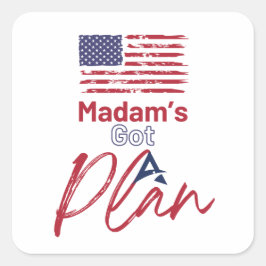 Adesivo Quadrado Madame tem um plano patriótico
