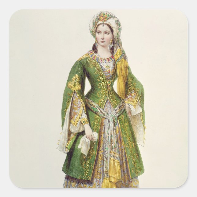 Adesivo Quadrado Mademoiselle Rachel como Roxane em 'Bajazet' (Frente)