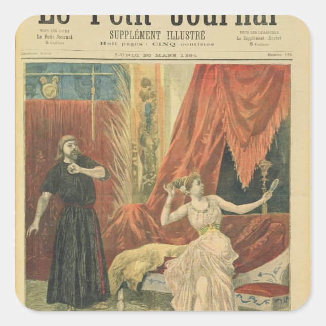 Adesivo Quadrado Mademoiselle Sibyl Sanderson e Monsieur Jean (Frente)