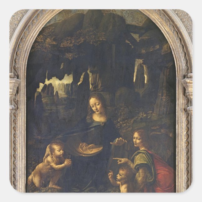 Adesivo Quadrado Madona das Rochas, c.1478 (Frente)