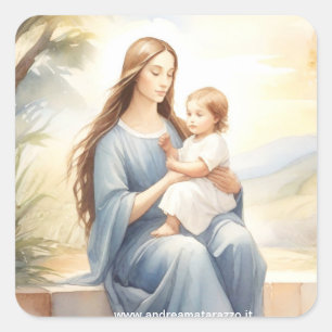 Adesivo Quadrado Madonna com Child Jesus