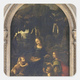 Adesivo Quadrado Madonna das rochas, c.1478