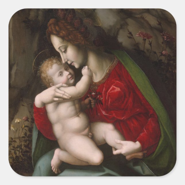 Adesivo Quadrado Madonna e Child, cerca de 1520 (Frente)
