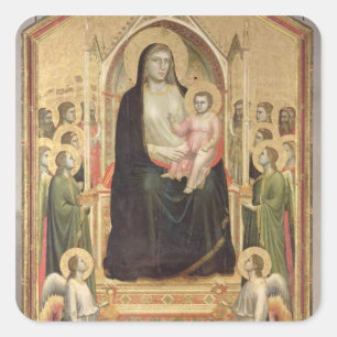 Adesivo Quadrado Madonna e Child Enthroned, c.1300-03 (PRE-restor)