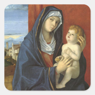 Adesivo Quadrado Madonna e Child por Giovanni Bellini