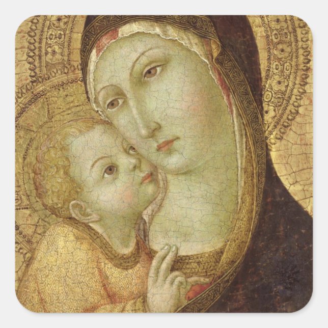 Adesivo Quadrado Madonna e Criança (Frente)