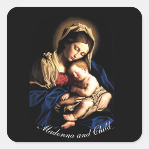Adesivo Quadrado Madonna e Criança