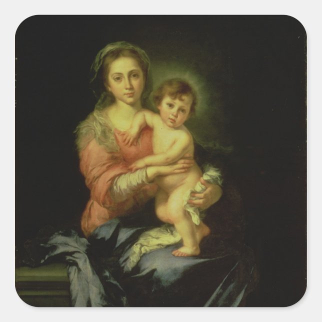 Adesivo Quadrado Madonna e Criança, depois de 1638 (Frente)