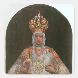 Adesivo Quadrado Madonna e criança, escola de Cusco