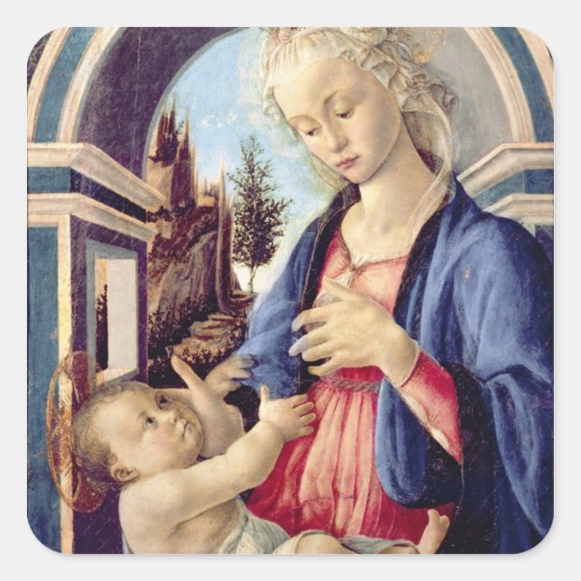 Adesivo Quadrado Madonna e Criança (painel) 2 (Frente)