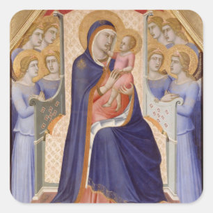 Adesivo Quadrado Madonna na glória, c.1315 (tempera no painel)