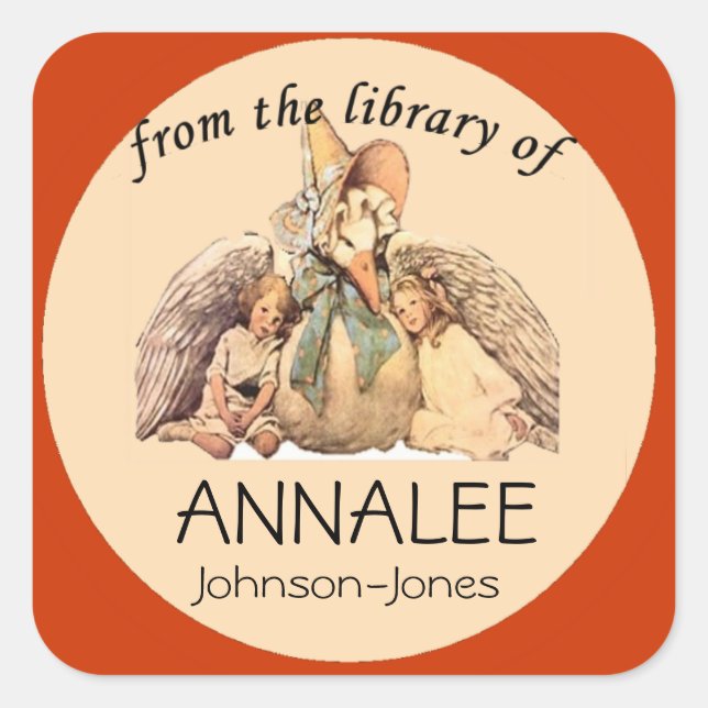 Adesivo Quadrado Madre Goose da Biblioteca do Cartaz (Frente)