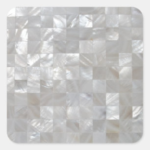 Adesivo Quadrado Mãe Branca De Prata De Impressão Pérolas Com Linho