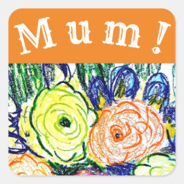 Adesivo Quadrado MÃE! Cartão