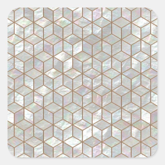 Adesivo Quadrado Mãe De Azulejos De Pérolas (Frente)