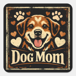 Adesivo Quadrado Mãe de Cachorro – Orgulhoso Amor Materno Canino